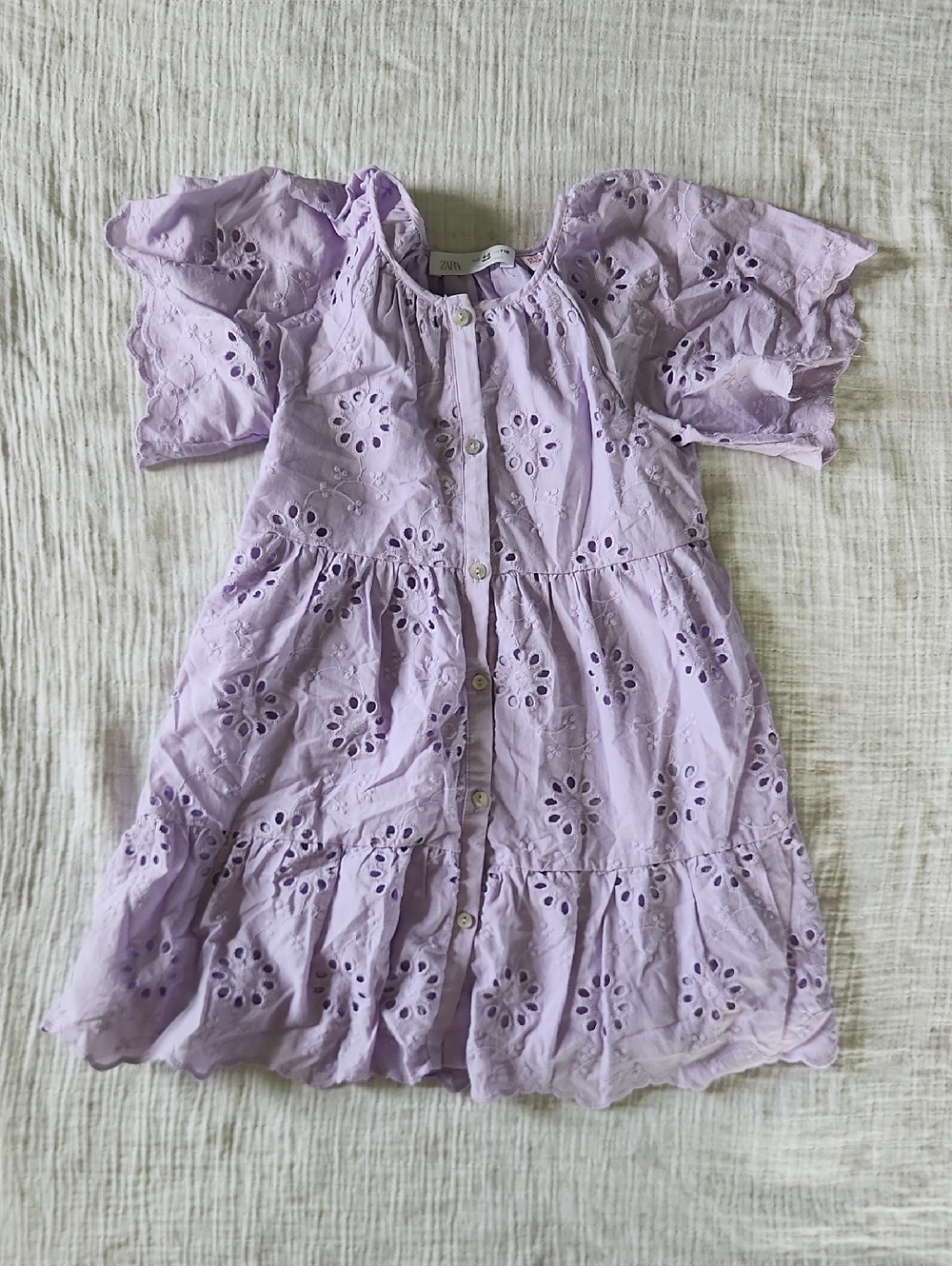 Zara Purple Floral Button Down Dress 4-5 Years
